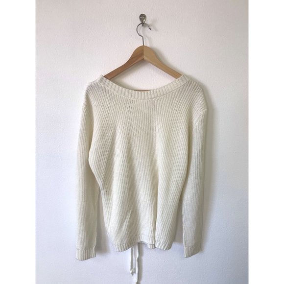 Promesa boutique lace up back knit sweater NEW - Picture 1 of 4